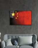 Çin Bayrağı Cam Tablo ,China Flag