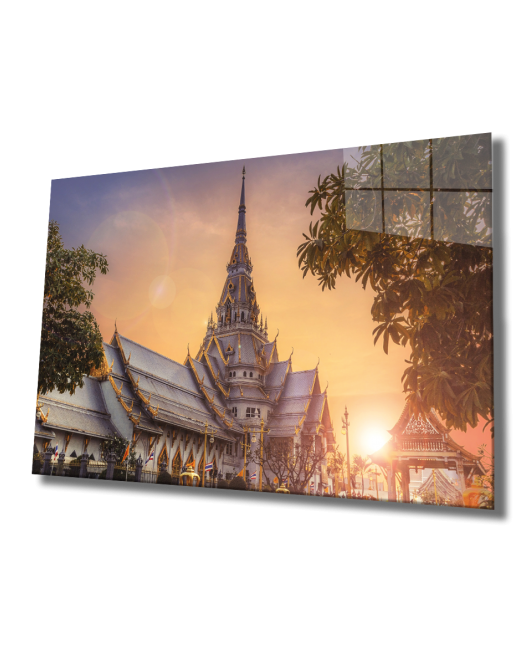 Tayland Tapınak Cam Tablo Thailand Temple