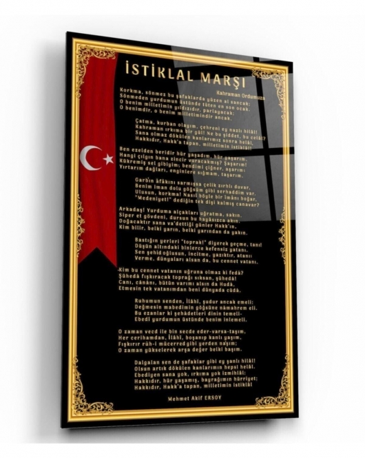 Istiklal Marşı Cam Tablo