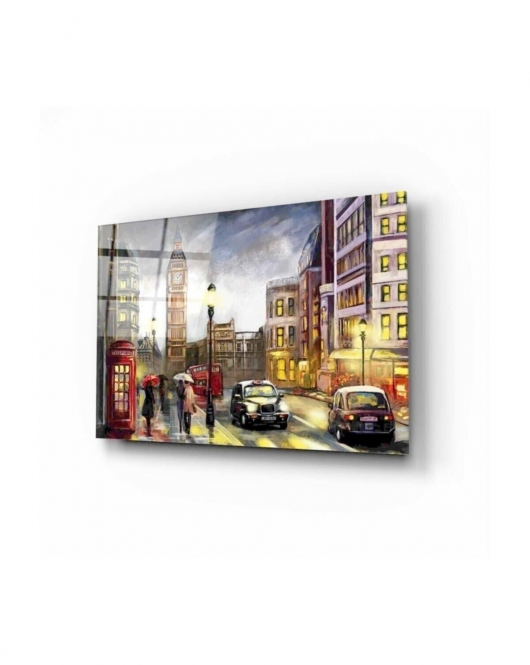 Londra Sokağı Cam Tablo 50x70 Cm