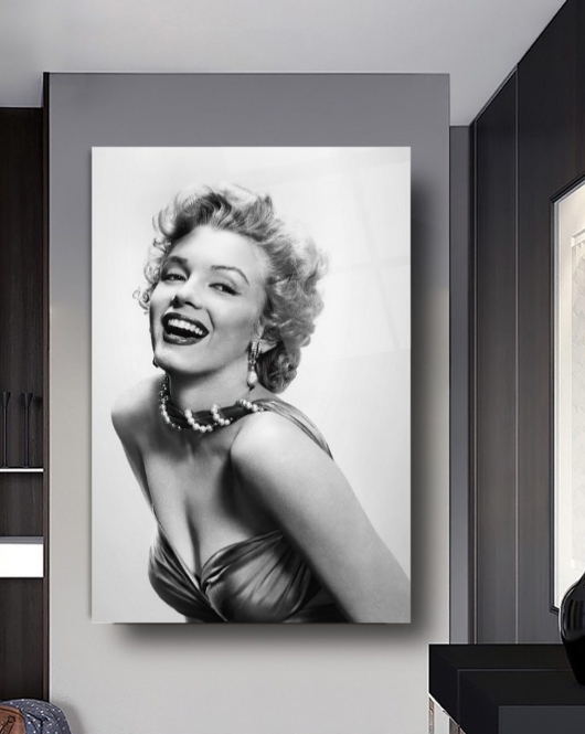 Marliyn Monroe Gülümseme Cam Tablo