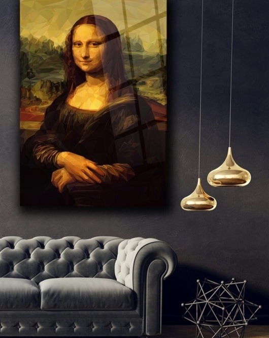 Mona Lisa Cam Tablo Duvar Dekarasyonu