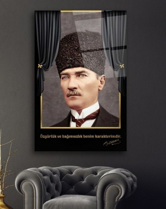 Özgürlük ve Bağımsızlık Atatürk Cam Tablo