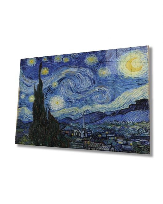 Vincent van Gogh Cam Tablo, Ev Ve Ofis Duvar Dekoru Hediyelik Büyük Tablo Dayanıklı Cam