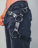 Bacağı Saran Seksi Deri Harness - APFTM51