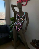 Dansçı Kıyafetleri - Karanlıkta Parlayan Reflektörlü Body Harness