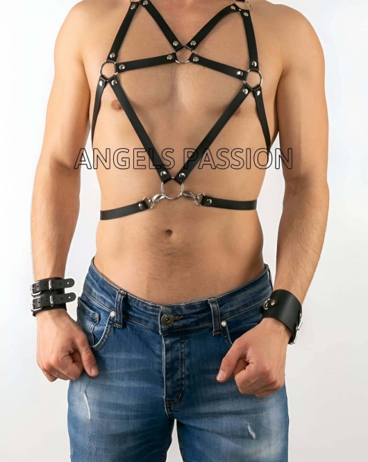 Deri Erkek Göğüs Üzeri Harness - APFTM80