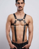 Erkek Göğüs Harness, Erkek Deri Pantolon Askısı, Erkek Clubwear - APFTM23