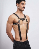 Erkek Göğüs Harness, Erkek Deri Pantolon Askısı, Erkek Clubwear - APFTM23