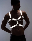 Erkek Göğüs Harness - Reflektörlü (Karanlıkta Yansıyan) Göğüs Harness - APFTM78