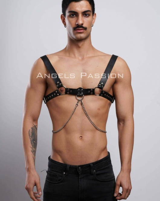 Erkek Gömlek Kemeri, Zincirli Göğüs Harness, Partywear, Clubwear - APFTM109