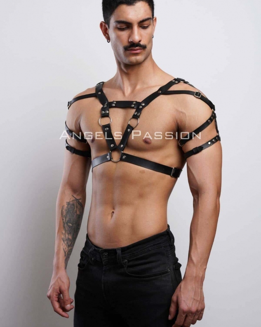 Erkek Harness, Erkek PartyWear, Deri Erkek Parti Elbise Aksesuarı - APFTM6