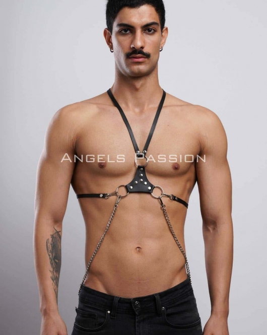 Erkek Omuz Harness - Seksi Erkek Deri Harness - Gay Harness İç Giyim - APFTM28