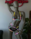 Erotik Giyim Reflektörlü Harness Takım