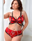 Fantazi Zincirli Deri Body Harness, Ağı Açık Fantazi Giyim - APFT1175