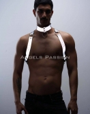 Karanlıkta Parlayan (Reflektörlü) Choker ve Göğüs Harness Takım, Clubwear - APFTM35