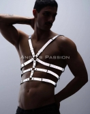 Karanlıkta Parlayan - Reflektörlü Erkek Göğüs Harness, T-Shirt Üzeri Harness - APFTM38