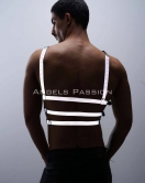 Karanlıkta Parlayan - Reflektörlü Erkek Göğüs Harness, T-Shirt Üzeri Harness - APFTM38