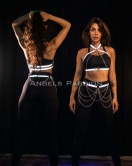 Karanlıkta Yansıyan Reflektörlü Zincirli Harness Takım, Dancewear, Partywear - APFT1365