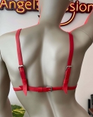 Kırmızı Deri Sütyen Harness