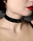 Perçin Detaylı Şık Deri Choker-Tasma - APFT778