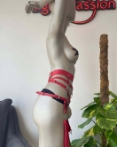 Püskül Detaylı Şık Kırmızı Harness