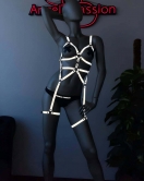 Reflektörlü Full Body Harness, Karanlıkta Yansıyan Dansçı Aksesuar - APFT461