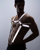 Reflektörlü (Karanlıkta Parlayan) Erkek Göğüs Harness, Reflektörlü Pantolon Askısı, Clubwear - APFTM23