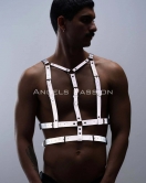 Reflektörlü (Karanlıkta Parlayan) Göğüs Harness, Clubwear, Tarz Erkek Vücut Aksesuar - APFTM40