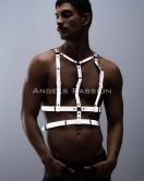 Reflektörlü (Karanlıkta Parlayan) Göğüs Harness, Clubwear, Tarz Erkek Vücut Aksesuar - APFTM40