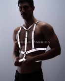 Reflektörlü (Karanlıkta Parlayan) Göğüs Harness, Clubwear, Tarz Erkek Vücut Aksesuar - APFTM40