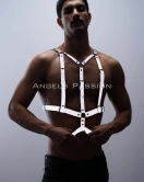 Reflektörlü (Karanlıkta Parlayan) Göğüs Harness, Clubwear, Tarz Erkek Vücut Aksesuar - APFTM40