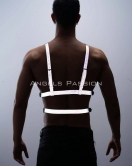 Reflektörlü (Karanlıkta Parlayan) Göğüs Harness, Clubwear, Tarz Erkek Vücut Aksesuar - APFTM40