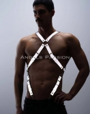 Reflektörlü (Karanlıkta Parlayan) Pantolon Askısı, Reflektörlü Clubwear, Göğüs Harness - APFTM84