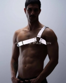 Reflektörlü (Karanlıkta Parlayan) Tek Omuz Erkek Göğüs Harness, Clubwear - APFTM32