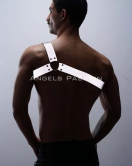 Reflektörlü (Karanlıkta Parlayan) Tek Omuz Erkek Göğüs Harness, Clubwear - APFTM32