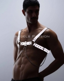 Reflektörlü (Karanlıkta Parlayan) Zincir Detaylı Şık Erkek Göğüs Harness, Reflektörlü Clubwear - APFTM109