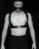 Seksi Deri Göğüs Ve Maske Harness - APFTM112