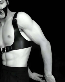 Seksi Deri Göğüs Ve Maske Harness - APFTM112