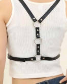 Sırtı Halka Detaylı Şık Deri Harness - APFT800