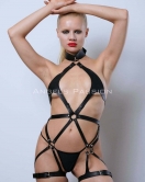 Vegan Deri Harness, Full Body Deri Harness, Erotik Deri İç Giyim - APFT1331