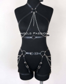 Deri Body Harness, Kadın Deri Fantezi Giyim - APFT1084