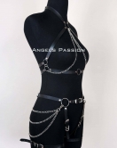 Deri Body Harness, Kadın Deri Fantezi Giyim - APFT1084