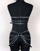 Deri Body Harness, Kadın Deri Fantezi Giyim - APFT1084