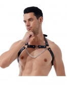 Zincirli Erkek Göğüs Deri Harness - APFTM96