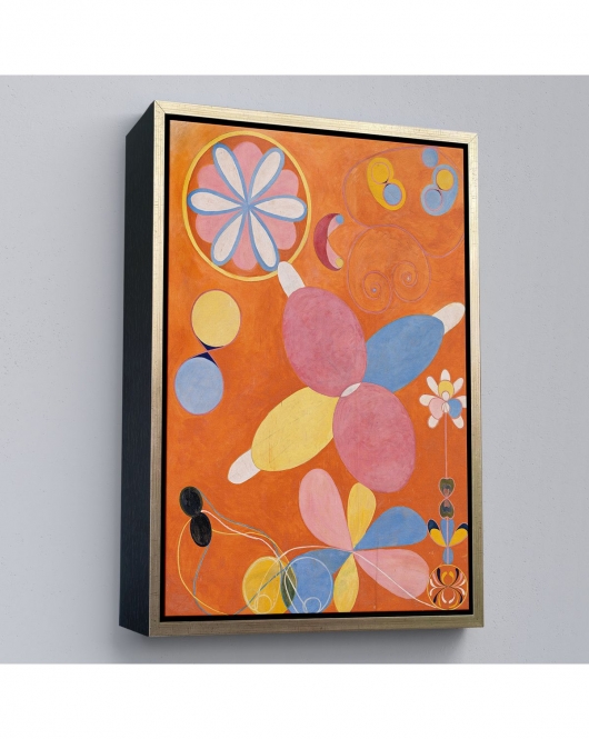 Çerçeveli Hilma Af Klint - Turuncu Tablo - The Ten Largest No-7435