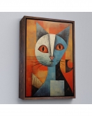 Çerçeveli Pablo Picasso Tarzı - Soyut Renkli Kedi Tablo-7373