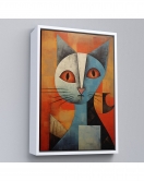 Çerçeveli Pablo Picasso Tarzı - Soyut Renkli Kedi Tablo-7373