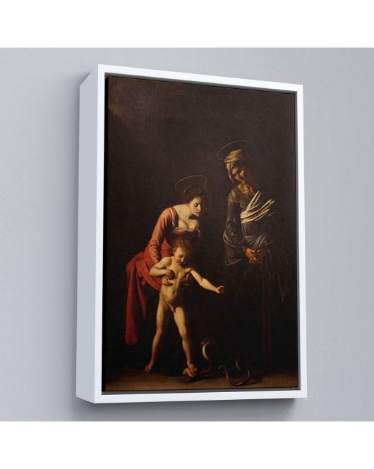 Çerçeveli Caravaggio - Madonna Ve Çocuk, Aziz Anne İle Tablo-7359