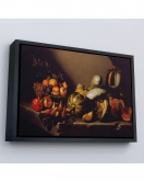 Çerçeveli Caravaggio - Meyveli Natürmort Tablo - Still Life With Fruit-7134